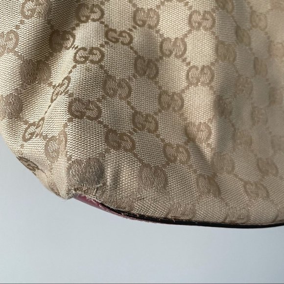 Authentic Gucci GG Monogram Medium Web Handle Bucket Tote - Picture 11 of 16